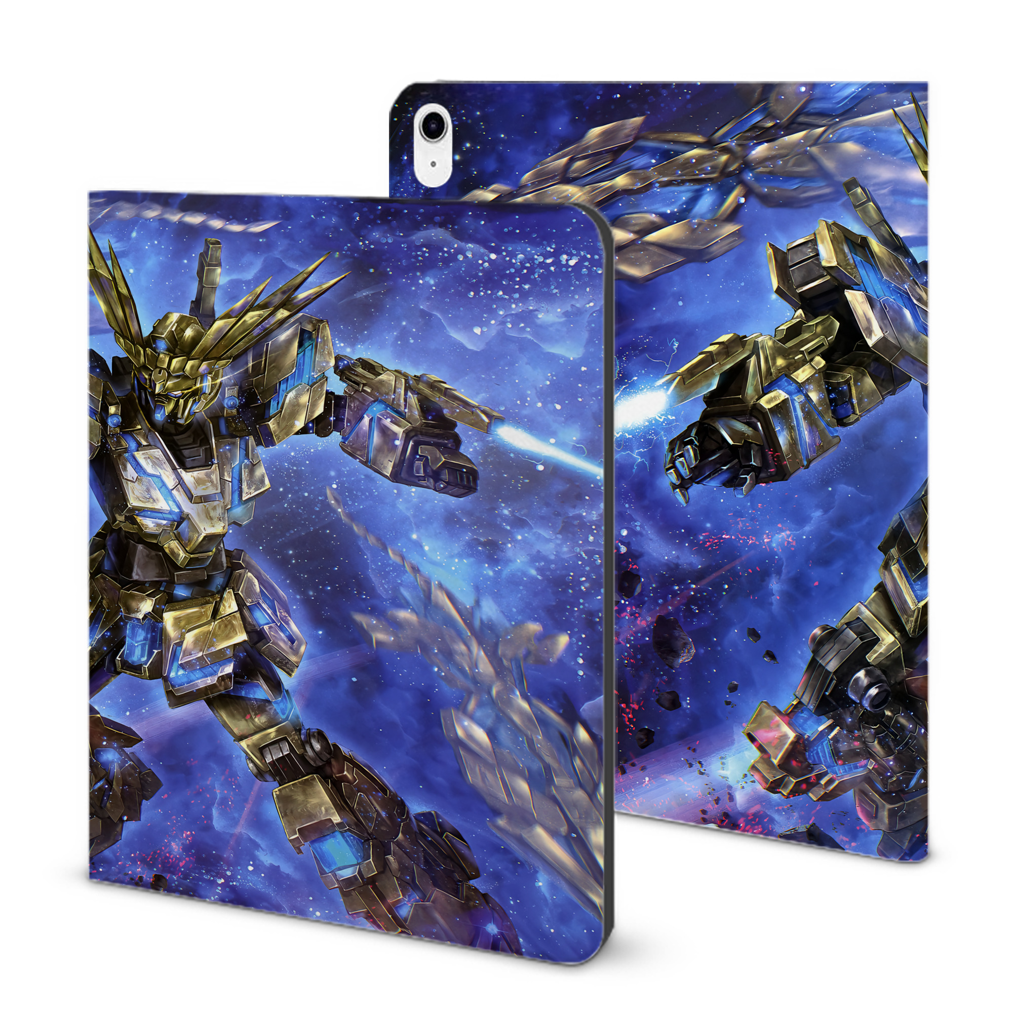 （画像用） 機動戦士ガンダム Mobile Suit Gundam IPad ケース ブック型 PUレザー TPU 耐衝撃 軽量 薄型 ペン収納なし 全面保護 IPad 各モデル対応